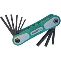 Faithfull FAIHKSF9AF Folding Hex Key Set 9 Imperial (1/64 - 1/4in)