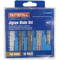 Faithfull FAIJBSET10 Jigsaw Blade Set of 10 Assorted