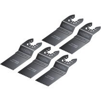 Faithfull FAIMFW34B Multi-Function Tool CrV Flush Cut Wood Blade Ground Side Set 34mm (Pack 5)