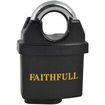 Faithfull FAIPLB50WP PVC Coated Brass Padlock 50mm