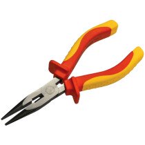 Faithfull FAIPLVDELN6 VDE Long Nose Pliers 170mm