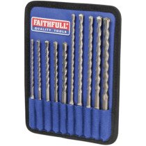 Faithfull FAISDSSET10 SDS Plus Drill Bit Set 10 Piece