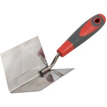 Faithfull FAISGTCINTSS Internal Corner Trowel Stainless Steel Soft Grip Handle 4 x 3 x 3in