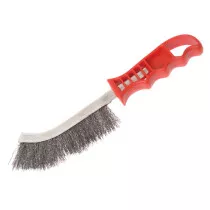 Faithfull FAIWBHANDS Wire Scratch Brush Steel - Red Handle