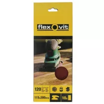 Flexovit FLV26326 1/2 Sanding Sheets Orbital Plain Coarse 50 Grit (Pack 10)