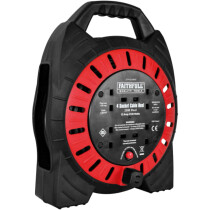 Faithfull FPPCR20MSE Semi-Enclosed Cable Reel 240V 13A 4-Socket 20m