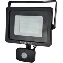 Faithfull FPPSLWM30S SMD LED Security Light with PIR 30W 2400 Lumen 240V