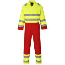 Portwest FR90 FR Bizflame Services Coverall Flame Resistant  - Hi Vis Yellow and Red