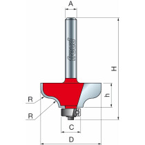 Freud 38-20225 31.8 x 12.4mm x 4.8 ø Ogee Fillet Bit 1/4 Shank
