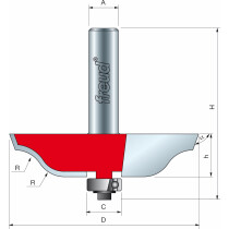 Freud 99-51350 69.9 ø x 16.3 x 12.7mm 2 + 2 Raised Panel Bit 1/2 Shank