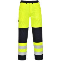 Portwest FR62 Hi-Vis Bizflame Multi-Hazard Multi-Norm Trousers High Visibility - Yellow/Navy Blue