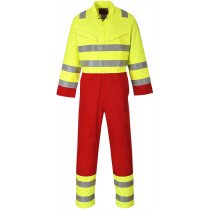 Portwest FR90 FR Bizflame Services Coverall Flame Resistant  - Hi Vis Yellow and Red