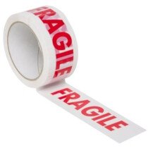 Lawson-HIS TZA250 Fragile Printed Adhesive Tape Red on White 48mm x 50m (2" x 108ft)