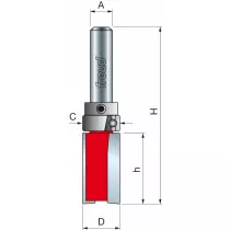 Freud 50-10625 19.0 x 25.4mm Flush Trim Bit c/w Top Bearing 1/4 Shank