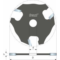 Freud 56-11031 50.8 ø x 7.9 x 4.8mm 3 wing Slotting Cutter