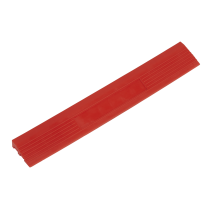 Sealey FT3ERM Polypropylene Floor Tile Edge 400 x 60mm Red Male - Pack of 6