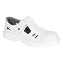 Portwest FW48 (UK3) Steelite ESD Ebro Safety Sandal Shoe S1 Class 3 - White - UK3
