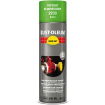 Rustoleum Hard Hat 2233 Topcoat Fluorescent Green 500ml Aerosol Spray Paint (Box of 6) - Fluorescent Green