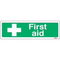 JSP HBJ161-000-000 Rigid Plastic "First Aid" Safety Sign 600x200mm