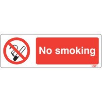 JSP HBJ101-000-000 Rigid Plastic "No Smoking" Safety Sign 600x200mm