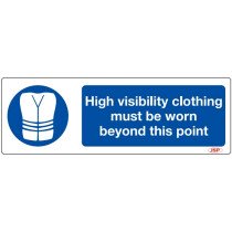 JSP HBJ221 Rigid Plastic "High Visibilty Clothing Must" Safety Sign 600x200mm