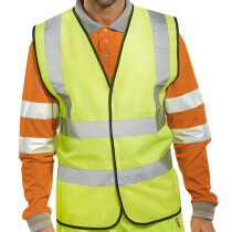 Lawson-HIS Yellow Hi Vis Vest with High Visibility Two Band and Brace (EN471 Class 2 Hi-Vis Waistcoat)