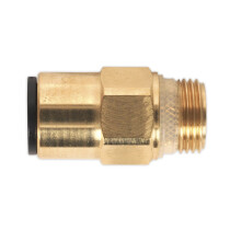 Sealey JGBC1238 Brass SuperThread Straight Adaptor 12mm x 3/8"BSP Pack of 2 (John Guest Speedfit - RM011213)