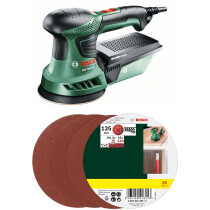 Bosch PEX 300 AE 270W 5"/125mm Random Orbital Sander with 25pc Assorted Sanding Sheet Set