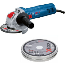 Bosch GWX 750-115 230V X-Lock 4.5"/115mm 750W Angle Grinder with 10 Extra Cutting Discs