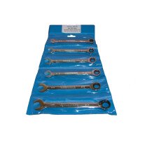 King Dick KGW 3444 Ratchet Combination Wrench / Spanner Set 6 Piece 3/8"- 3/4" A/F