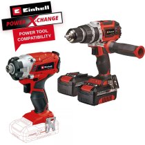 Einhell TE-CD 18/60 Li-i BL 18V Power X-Change Brushless 60nm Combi Drill and TE-CI 18/1 Impact Driver With 2x 4.0Ah Batteries and Charger