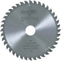 Mafell 092559 120mm x 20mm 40 Tooth TCT Saw Blade