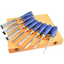 Marples 10507958 MS500 8-Piece Bevel-Edge All-Purpose Chisel Set In Wooden Box