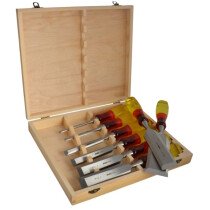 Irwin Marples M373 8 Piece Splitproof Wood Chisel Set In Wooden Box