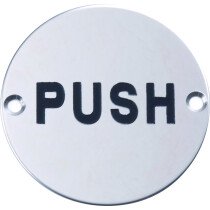 Marcus SS-SIGN016-P Polished Push Symbol