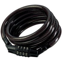 Master Lock 8221EURDPRO Black Self Coiling Combination Cable 1.8m x 8mm MLK8221E