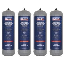 Sealey MIGMIX2.24 430g 2.2L, Disposable Argon/Carbon Dioxide Gas Cylinder - Pack of 4