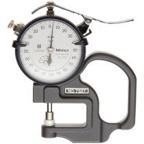 Mitutoyo 7327 Dial Thickness Gauge, Flat Anvil, Standard Type, 0-1mm Range