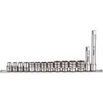Teng Tools MS3814 14 Piece Set of ⅜" Drive Stainless Steel Sockets