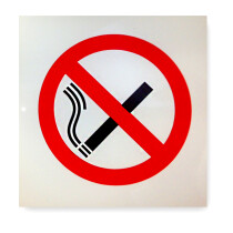 JSP HBJ992-300-000 Self Adhesive Plastic "No Smoking Symbol" Safety Sign 90x90mm