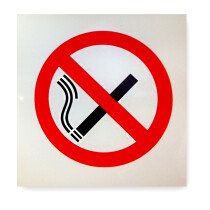 JSP HBJ992-300-000 Self Adhesive Plastic "No Smoking Symbol" Safety Sign 90x90mm