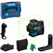 Bosch GLL 12V-100-33 CG + LB10 + DK20 12v 30m Green Line Laser (1 x 2.0ah) with Ceiling Clip in L-Boxx