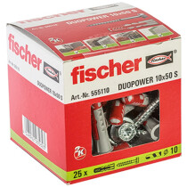 Fischer 538245 Duopower Nylon High Performance Plug and Screw 6 x 50mm Box x 50