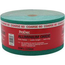 ProDec PAALL60 Green Aluminium Oxide Sanding Paper Roll 115mm x 50m 60G Coarse