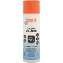Ambersil 20679 Galva Colour 2-in-1 Primer and RAL Matched Paint 500ml - Black (Box of 12)