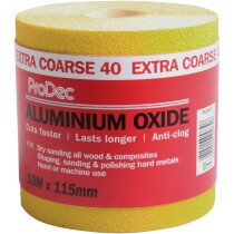 ProDec PACNX40 Yellow Anti-Clog Aluminium Oxide Sanding Paper Roll 115mm x 10m 40G Extra Coarse