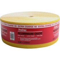 ProDec PACNL40 Yellow Anti-Clog Aluminium Oxide Sanding Paper Roll 115mm x 50m 40G Extra Coarse