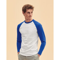 Fruit Of The Loom 61028 Men's Valueweight Long Sleeve Baseball T-Shirt 