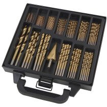 Lawson HIS PTIO283 119 Piece TiN Coated Drill Bit Set Plus Step-Drill in Carrycase
