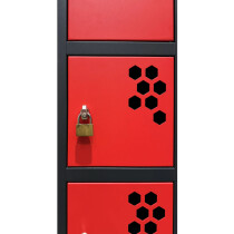 Armorgard PWS6P Powerstation, 6 Door Battery Charging Locker Bank With Padlock Camlocks 315mm x 453mm x 1803mm
